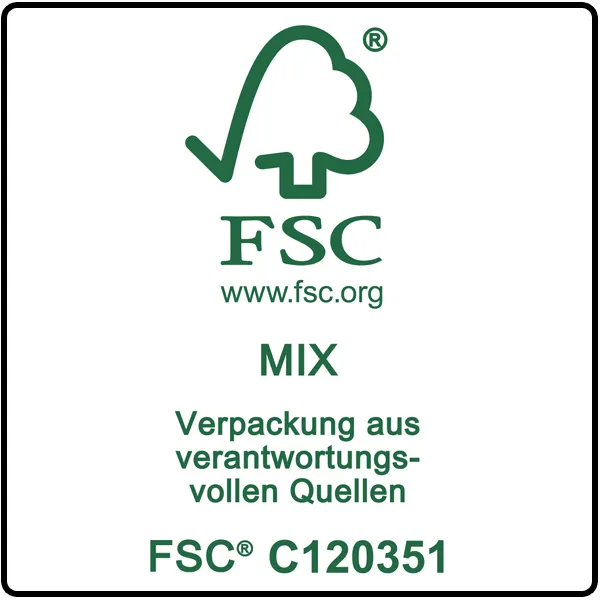 Siegel FSC Mix, Verpackung aus verantwortungsvollen Quellen