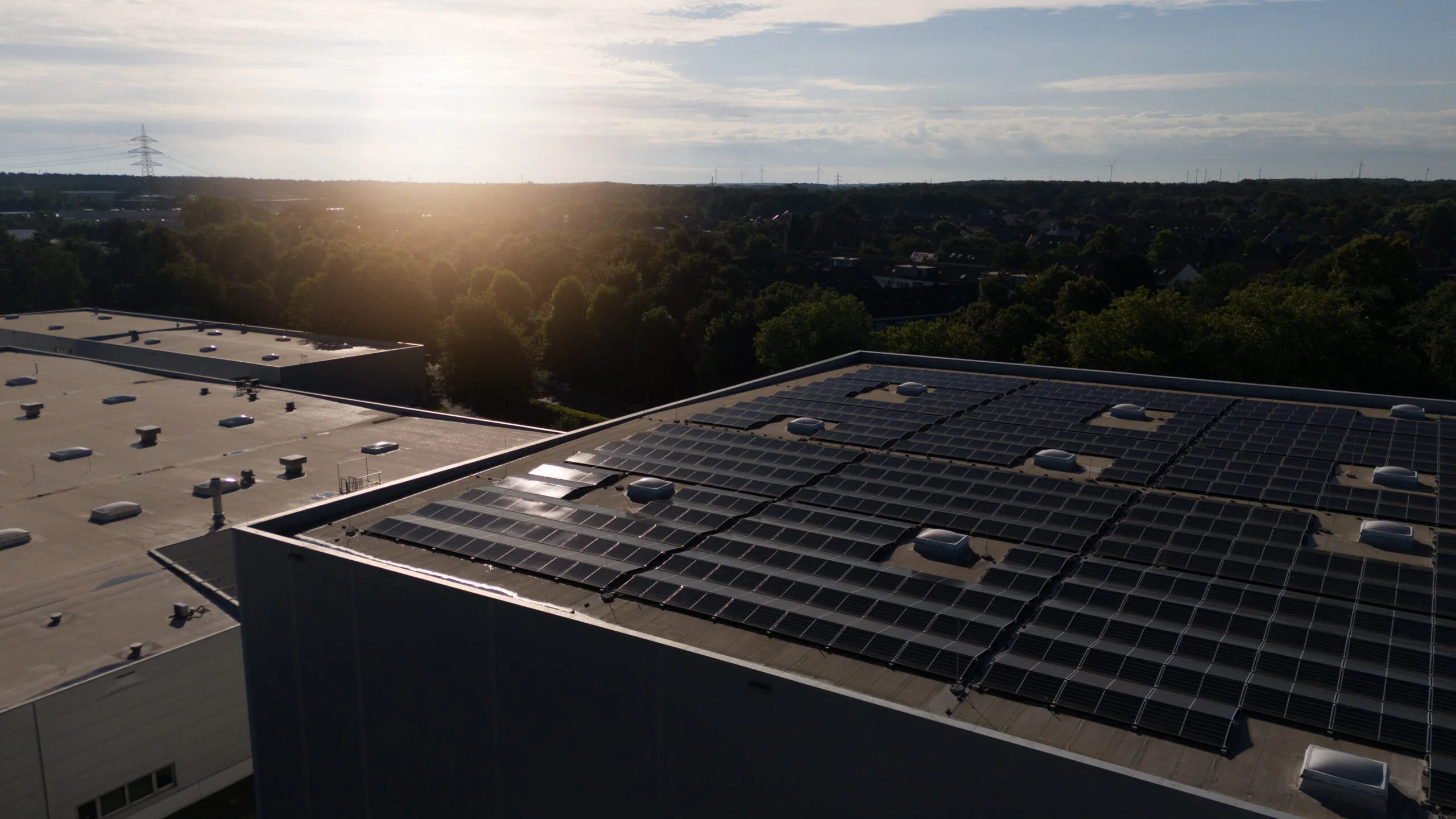 Solaranlage auf dem Hallendach des Werks der Bierbaum Unternehmensgruppe in Borken